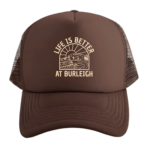 Trucker Hat (Chocolate with cream print)